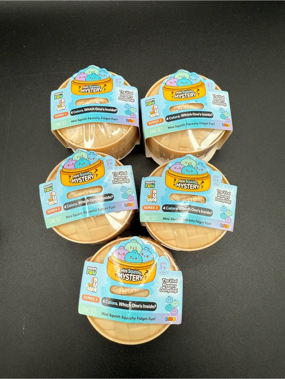 New Sealed RMS Crazy Fun *MINI* Squishy Mystery Dumpling Series 3 Lot of 5